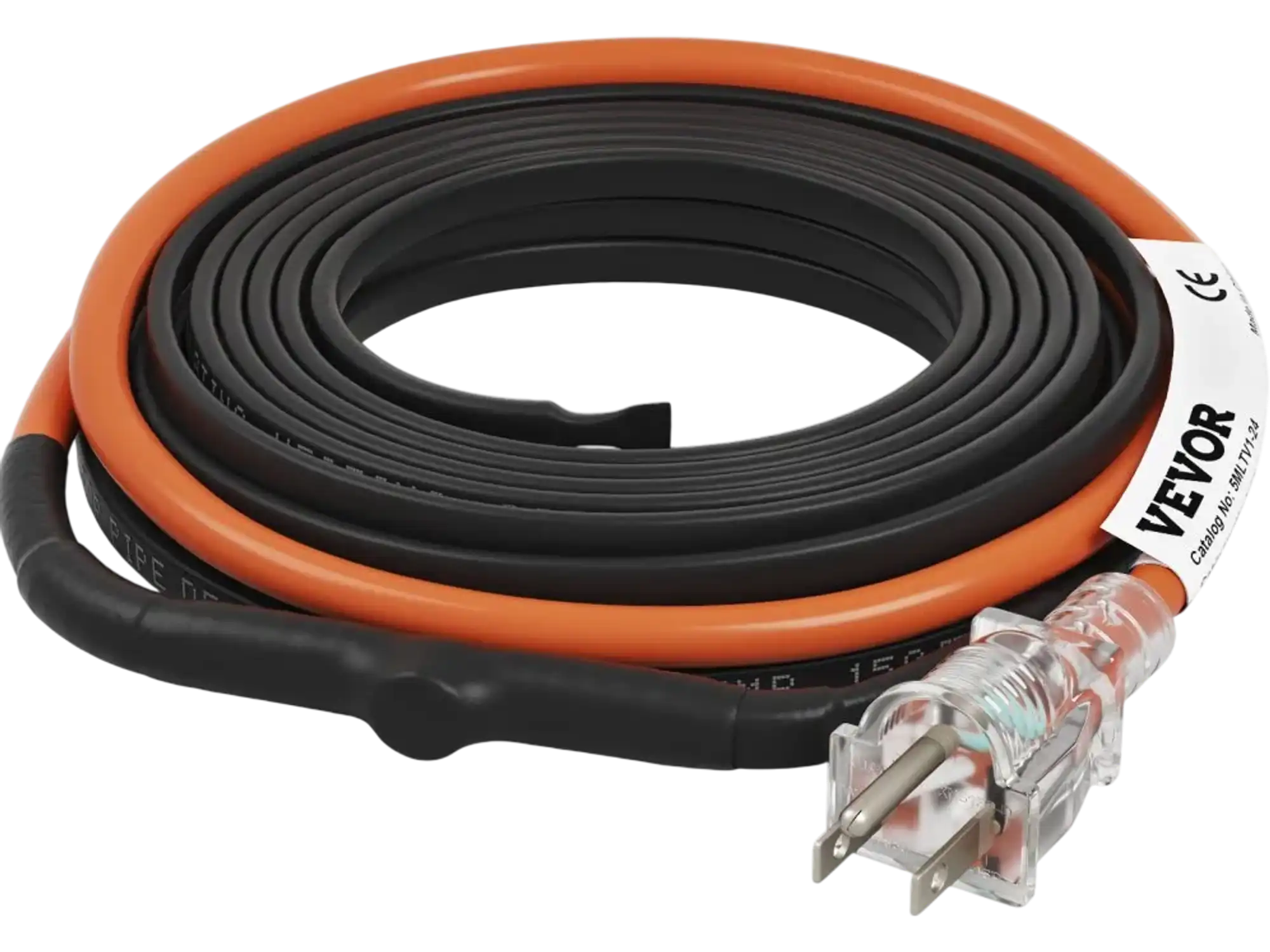 Vevor Pipe Heating Cable Self-Regulating 24' 5W/ft with Built-In Thermostat New
