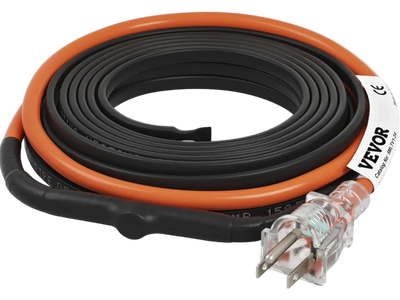 VEVOR Self-Regulating Pipe Heating Cable, 24-feet 5W/ft Heat Tape for Pipes Freeze Protection, Protects PVC Hose, Metal and Plastic Pipe from Freezing, 120V