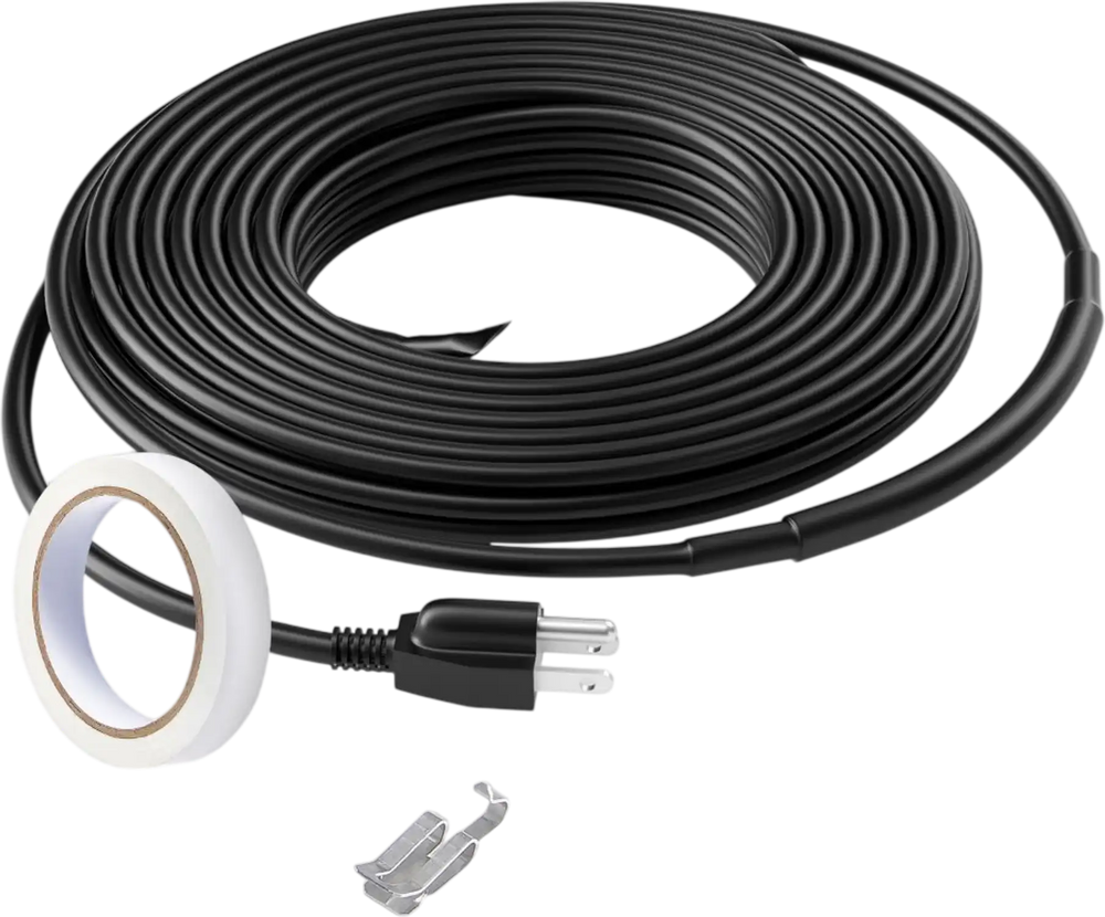 VEVOR Self-Regulating Pipe Heating Cable, 12FT 5W/FT Heat Tape for Pipes, Roof Snow Melting De-icing, Gutter and Pipe Freeze Protection
