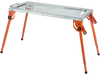 VEVOR Foldable Welding Table 44" x 21", 500LBS Capacity Welding Workbench with 4-Level Adjustable Height, Carbon Steel Work Bench with 6 Tool Slots & 0.63" Fixture Holes for Welding Assembly Repair