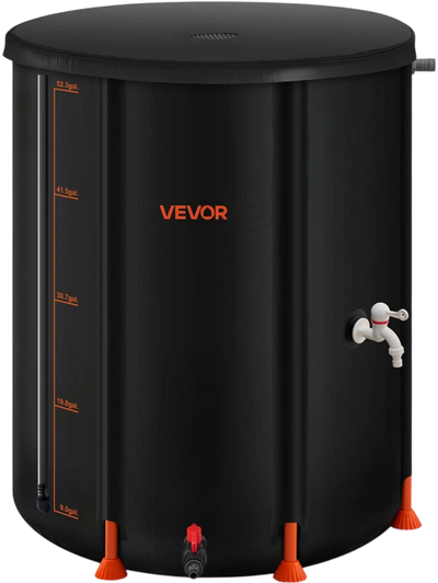 Vevor Rain Barrel 53 Gallon Collapsible Rainwater Collection System with Spigot & Overflow Kit New