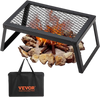 VEVOR Folding Campfire Grill, Heavy Duty Steel Mesh Grate, 18" Portable Camping Grates Over Fire Pit, Camp Fire Cooking Equipment with Legs Carrying Bag, Grilling Rack for Outdoor Open Flame Cooking