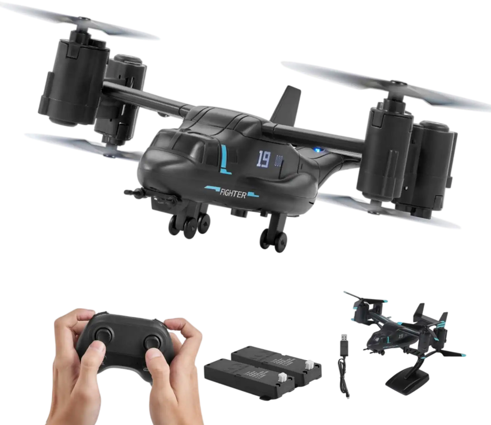 VEVOR RC Helicopter, 2.4GHz Remote Control Helicopter with Gyro, 4-Channel RC Airplane for Beginner, Wing Lights & One-Key Takeoff/Landing, Flying Plane Toys for Kids Ages 8 and up