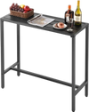 VEVOR Outdoor Bar Table, 39.4 x 15 in Patio Bar Table, Waterproof Top & Sturdy Metal Frame, Rectangle Counter Height Dining Tables, Outdoor Furniture for Balcony, Yard, Hot Tub, Poolside, Indoor