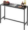 VEVOR Outdoor Bar Table, 47 x 15 in Patio Bar Table, Waterproof Top & Sturdy Metal Frame, Rectangle Counter Height Dining Tables, Outdoor Furniture for Balcony, Yard, Hot Tub, Poolside, Indoor