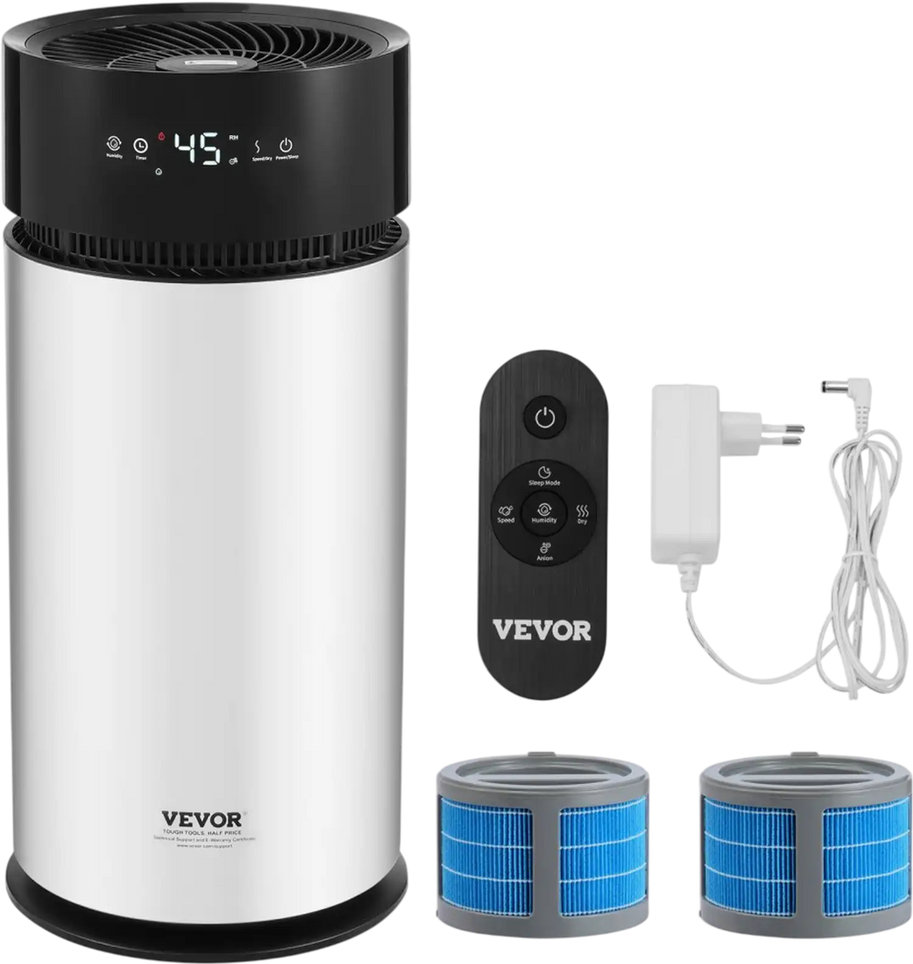 VEVOR Evaporative Humidifier for Whole House up to 270 sqft, 10L(2.64G) Large Smart Cool Moisture Humidifier and Air Purifier,3-Speeds & 1-14h Timer,Premium Filter Quiet Sleep Mode for Bedroom