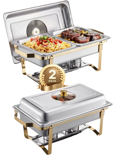 Vevor Chafing Dish Buffet Set 4 Qt 2-Pack Gold New