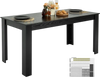 VEVOR Rectangle Dining Table, 63 inch Length Large Wood Tables for 4-6 Person, Modern Dinner Furniture, Conference Desk Supporting for 330LBS, for Home Kitchen Living Room, Black(Only Table)