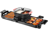 VEVOR Hot Pot with Grill, 2300W 2-in-1 Electric Smokeless Grill and Hot Pot, Removable Shabu-shabu Hotpot with Non-stick Pan, Separate Dual Temperature Control, Indoor Korean BBQ for 1-6 People