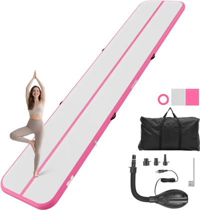 Vevor Inflatable Gymnastics Air Mat 16.4' Pink New