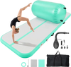 VEVOR Inflatable Gymnastics Air Mat with Air Barrel 10 ft Training Mats, 4 inches Thick Sturdy Tumble Track with Electric Pump, Tumbling Mat for Home Use/Gym/Outdoor/Yoga/Cheerleading, Mint Green
