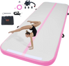 VEVOR Gymnastics Air Mat, 4 inch Thickness Inflatable Gymnastics Tumbling Mat, Tumble Track with Electric Pump, Training Mats for Home Use/Gym/Yoga/Cheerleading/Beach/Park/Water, 10 ft, Pink