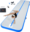 VEVOR Gymnastics Air Mat, 4 inch Thickness Inflatable Gymnastics Tumbling Mat, Tumble Track with Electric Pump, Training Mats for Home Use/Gym/Yoga/Cheerleading/Beach/Park/Water, 13 ft, Blue