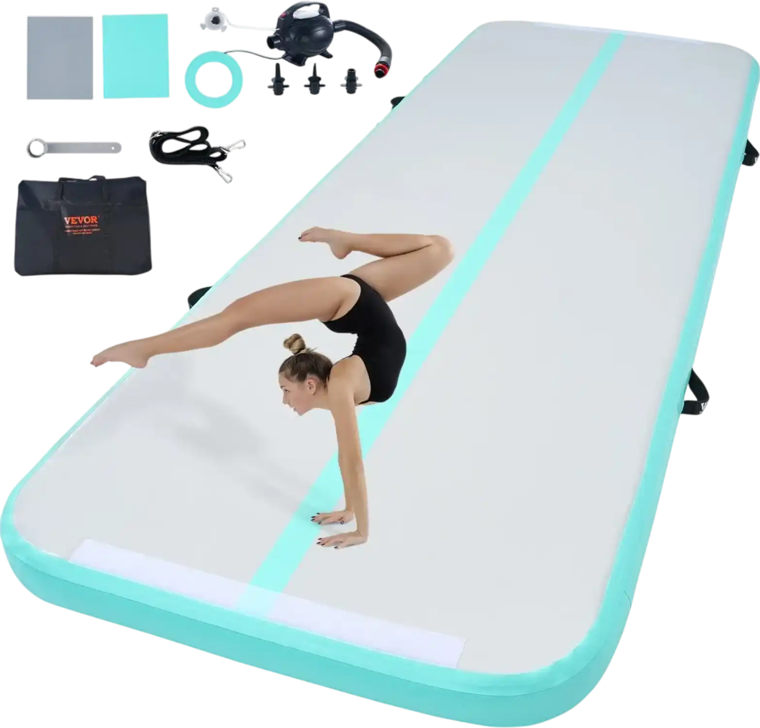Vevor Gymnastics Air Mat Inflatable Tumbling Training Mat 10' x 3.3' x 4