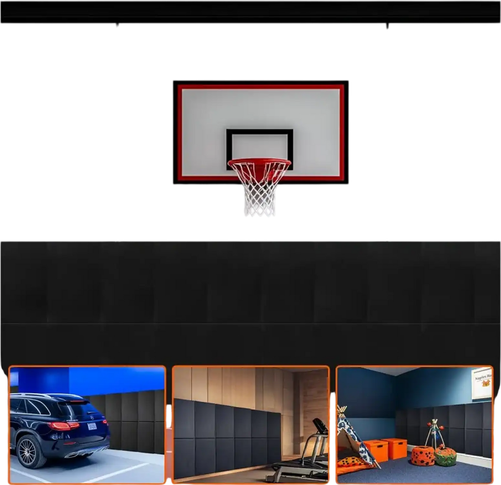 VEVOR Gym Wall Padding, 60 x 20 x 2 inch Tear-Resistant Wall Mat, Removable 2" Thick Foam High Density Basketball Court Wall-Mounted Padding, Durable Waterproof Protective Pad for Gym Garage Basement