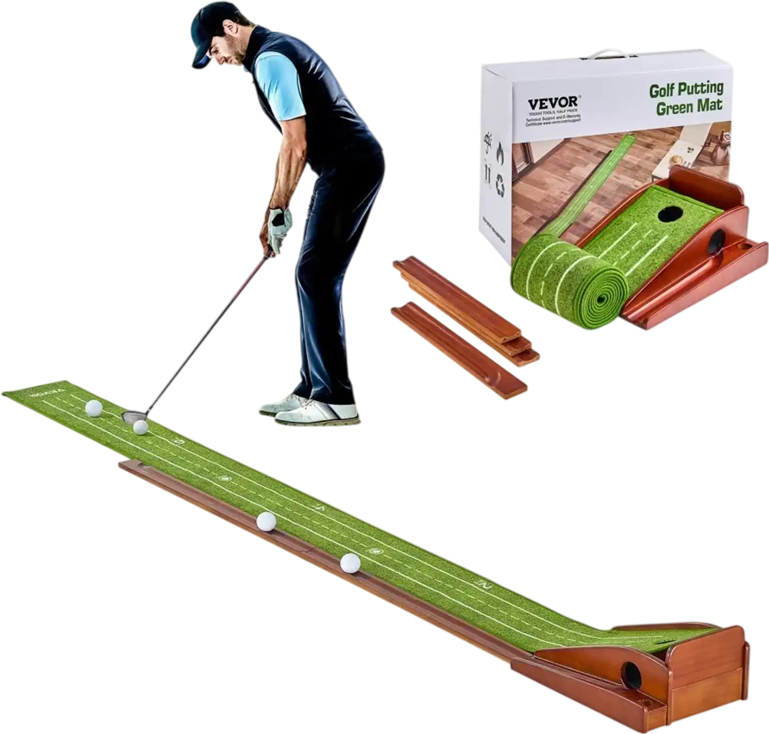 Vevor Putting Mat Indoor Golf Training Aid with Auto Ball Return New