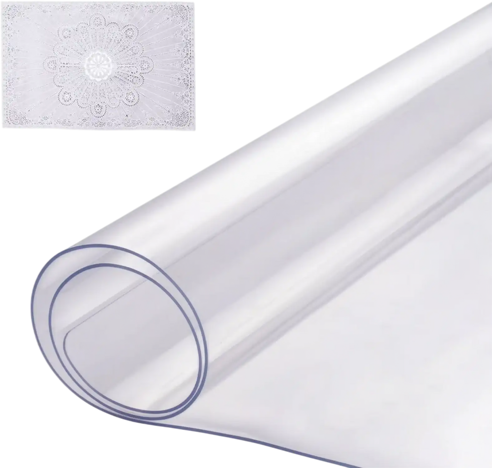 VEVOR Plastic Table Cover, 14 x 24 Inch 1.5 mm Thick Clear Table Protector, Rectangle PVC Desk Mat, Waterproof & Easy Cleaning Desk Pad Tablecloth, for Office Dresser Dining Room Table Night Stand