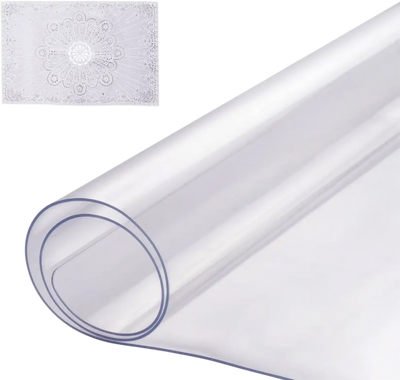 VEVOR Plastic Table Cover, 16 x 32 Inch 1.5 mm Thick Clear Table Protector, Rectangle PVC Desk Mat, Waterproof & Easy Cleaning Desk Pad Tablecloth, for Office Dresser Dining Room Table Night Stand