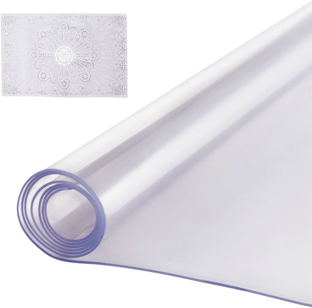 VEVOR Plastic Table Cover, 24 x 48 Inch 2.0 mm Thick Clear Table Protector, Rectangle PVC Desk Mat, Waterproof & Easy Cleaning Desk Pad Tablecloth, for Office Dresser Dining Room Table Night Stand
