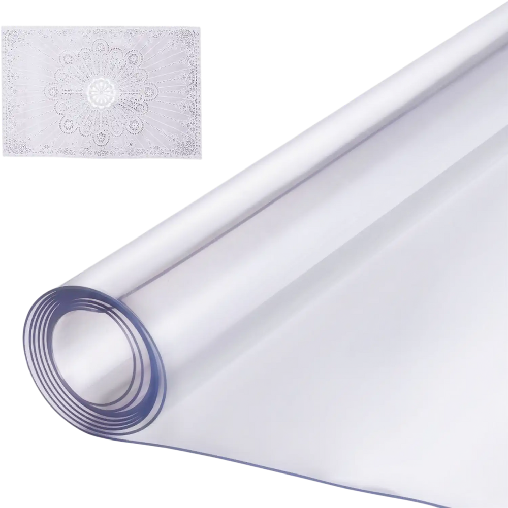 VEVOR Plastic Table Cover, 36 x 54 Inch 1.5 mm Thick Clear Table Protector, Rectangle PVC Desk Mat, Waterproof & Easy Cleaning Desk Pad Tablecloth, for Office Dresser Dining Room Table Night Stand