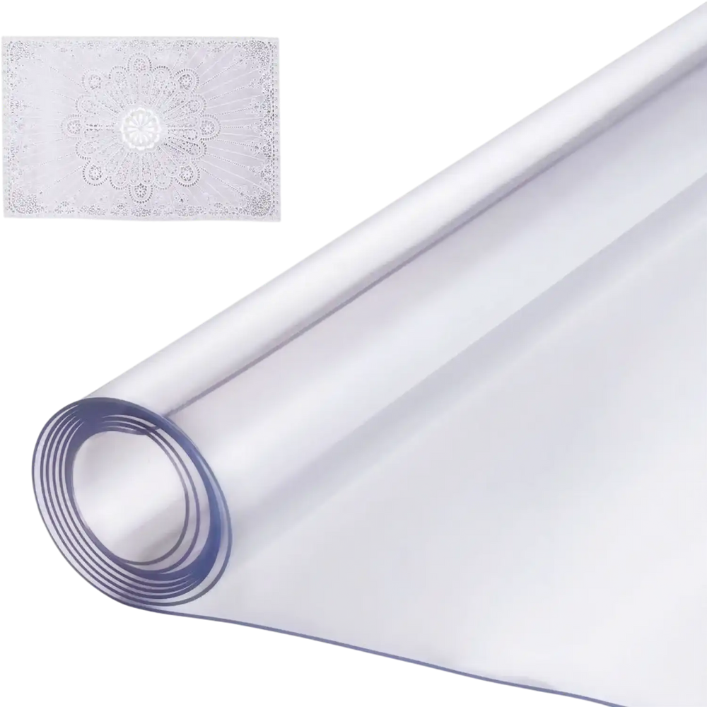 VEVOR Plastic Table Cover, 54 x 54 Inch 1.5 mm Thick Clear Table Protector, Square PVC Desk Mat, Waterproof & Easy Cleaning Desk Pad Tablecloth, for Office Dresser Dining Room Table Night Stand