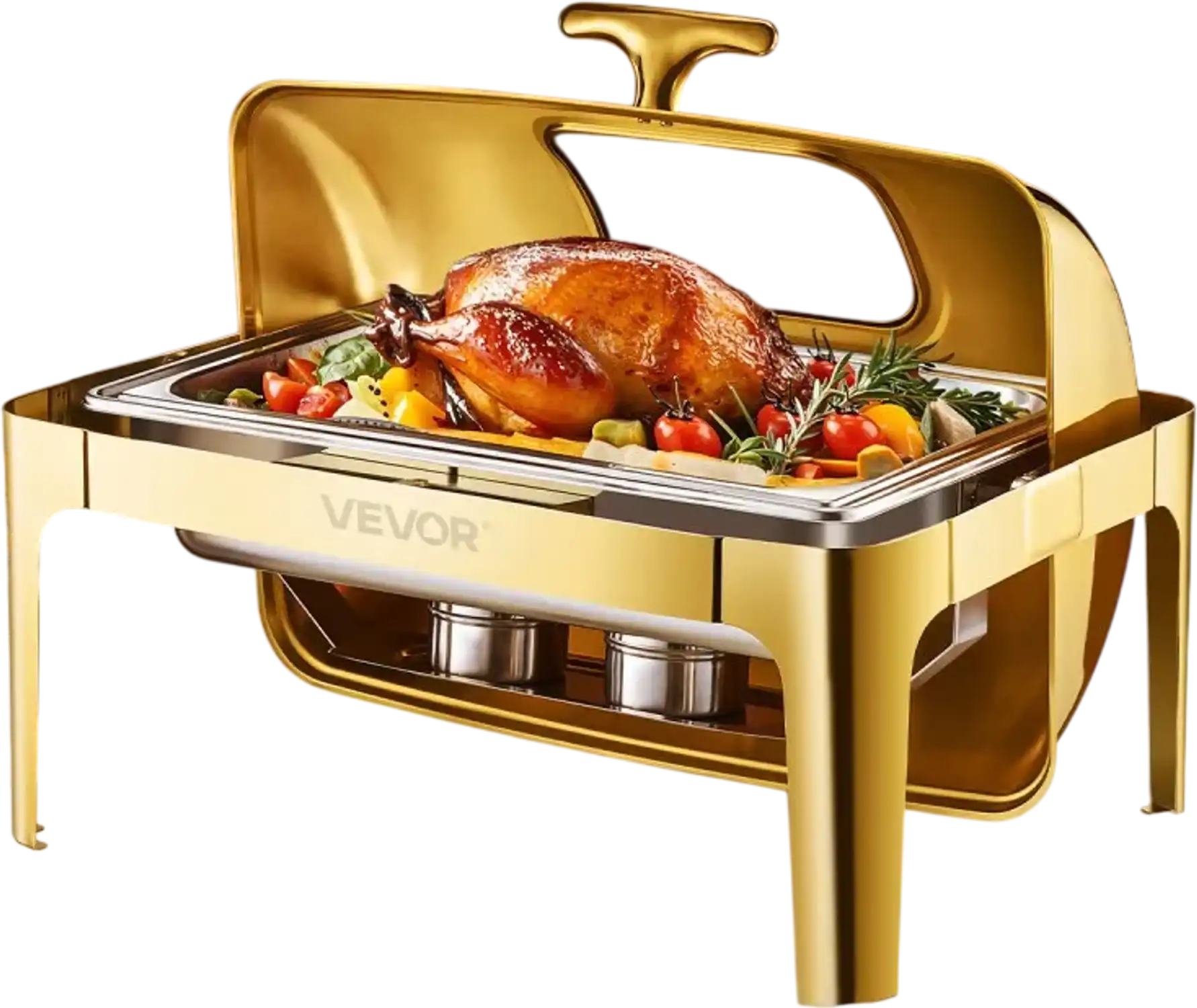 Vevor Chafing Dish 9 Qt Roll Top Buffet Set Gold New