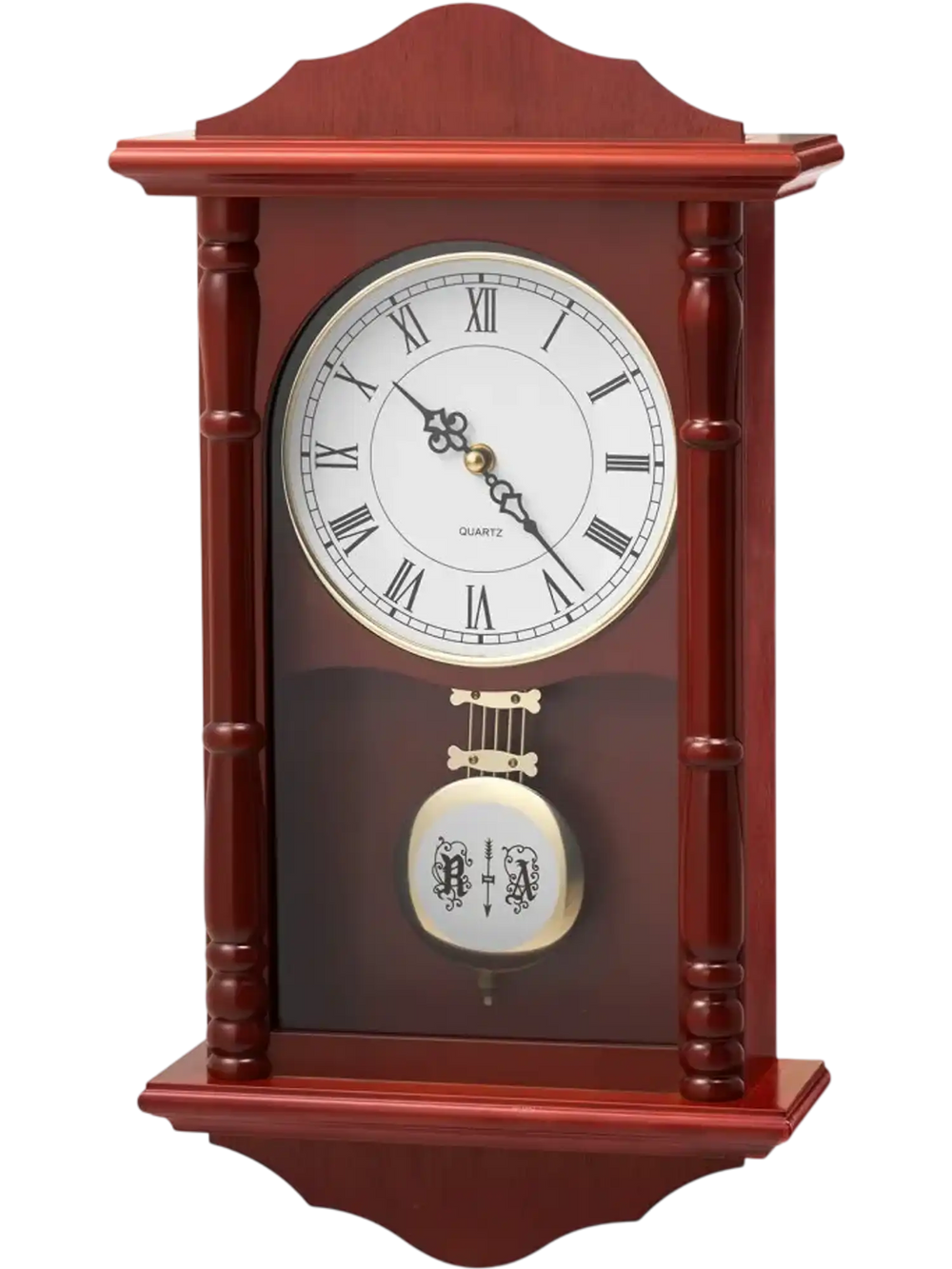 VEVOR Grandfather Clock, 18 in Classic Vintage Pendulum Clock, Pine Wood & MDF Wall Clocks with Quartz Movement and Quiet Design, for Living Room, Bedroom, Home Decor, and Gift (Cherry Tone Finish)
