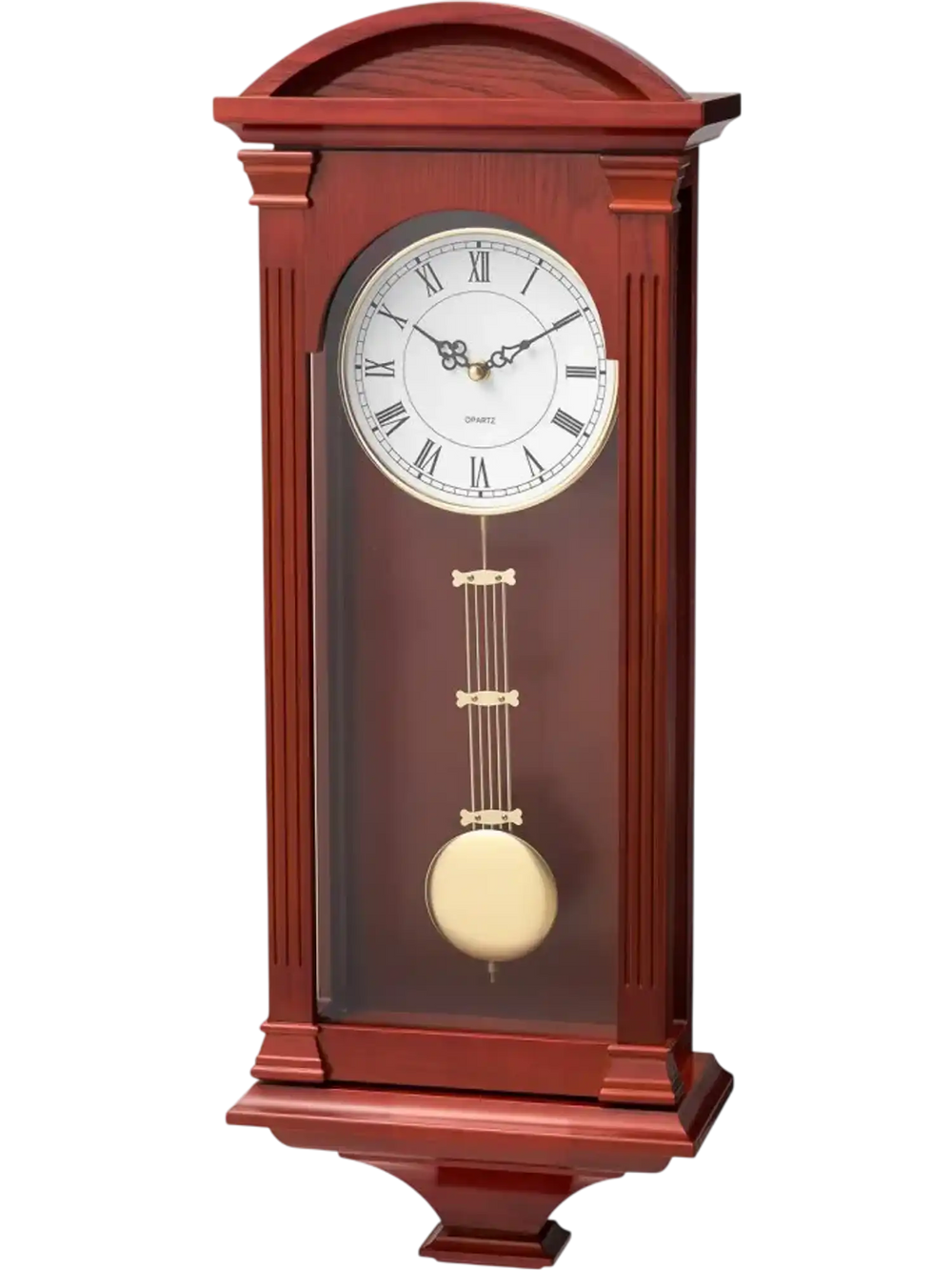 VEVOR Grandfather Clock, 26.7 in Classic Vintage Pendulum Clock, Pine Wood & MDF Wall Clocks with Quartz Movement and Quiet Design, for Living Room, Bedroom, Home Decor & Gift (Cherry Tone Finish)