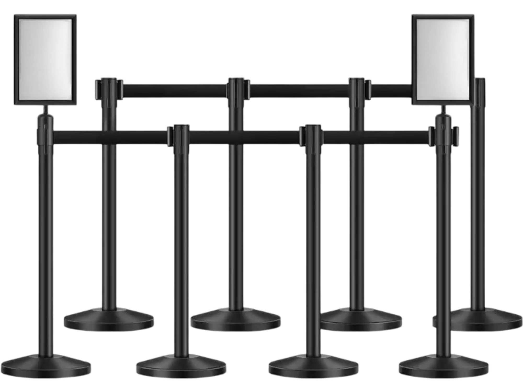 Vevor Stanchion Post Retractable Belt Barrier 8-Pc Set New