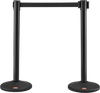 VEVOR Crowd Control Stanchions, 2-Pack Crowd Control Barriers with 6.5FT Black Retractable Belt, Plastic Stanchion Queue Post, Belt Barriers Line Divider Stanchion Set for Party, Airport, Exhibition