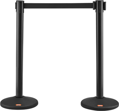 Vevor Stanchions 2-Pack Crowd Control Barriers with 6.5' Black Retractable Belt New