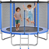 VEVOR Outdoor Trampoline, 8FT Round Recreational Trampoline with Enclosure Net, ASTM Approved, Heavy Duty Trampolines, Max 265 lbs Weight Capacity, Anti-Rust Backyard Trampolines for Kids & Adults