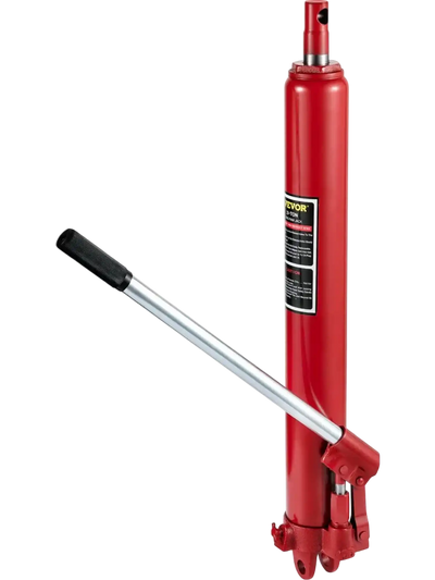 VEVOR Hydraulic Long Ram Jack, 3 Tons/6600 lbs Capacity, with Single Piston Pump and Clevis Base, Manual Cherry Picker with Handle, for Garage/Shop Cranes, Engine Lift Hoist, Red