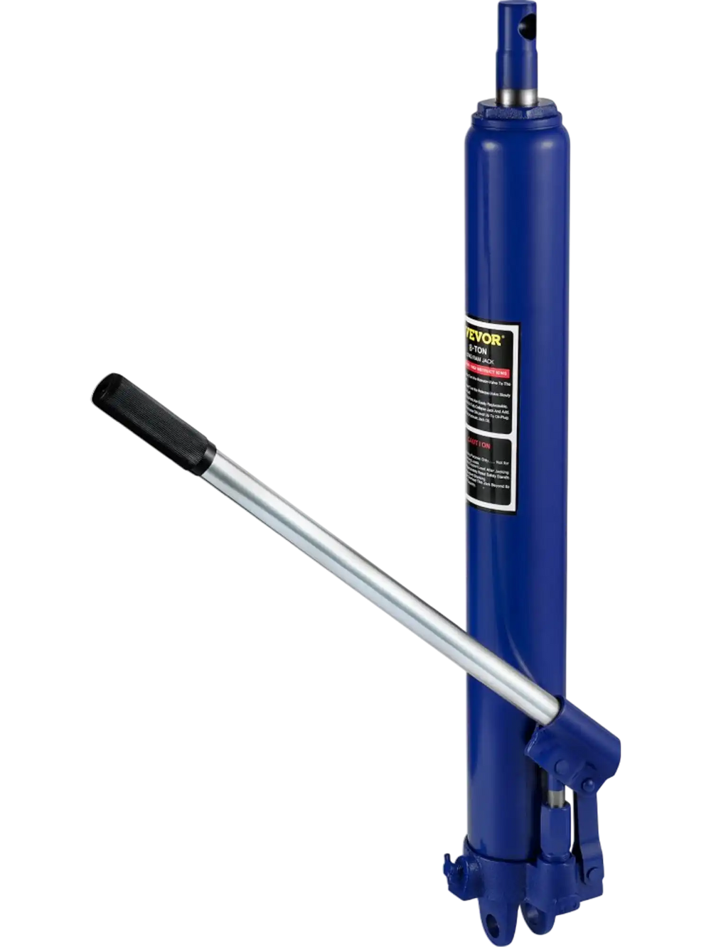 VEVOR Hydraulic Long Ram Jack, 8 Tons/17363 lbs Capacity, with Single Piston Pump and Clevis Base, Manual Cherry Picker with Handle, for Garage/Shop Cranes, Engine Lift Hoist, Blue