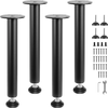 VEVOR 16 Inch Adjustable Desk Legs, Reinforced Steel Office Table Furniture legs Set of 4 for DIY, 1200 lbs Load Capacity Heavy Duty Desk Legs, Quick Instalation Legs with Adjustable Foot Cup Black