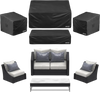 VEVOR Patio Furniture Cover 4-Piece Set, 420D Heavy Duty Waterproof Outdoor Dining Table and Chairs Cover Set, Lawn Patio Furniture Covers for Outdoor Sofa, Couch, Chairs, Coffee Table, Black