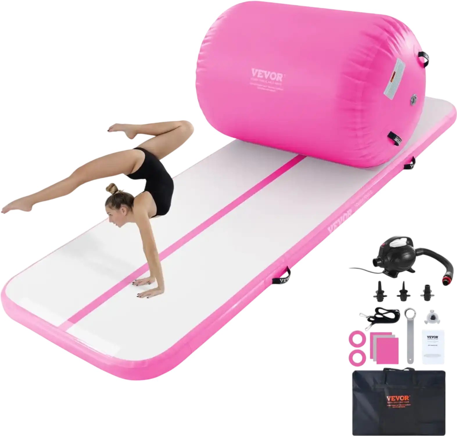 Vevor Tumbling Mat Inflatable Gymnastics Air Mat Set 2 PCS with Electric Pump New