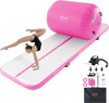 VEVOR Inflatable Gymnastics Air Mat Set, 2 PCS Tumbling Mat, Tumble Track with Electric Pump, Air Roller Barrel Gymnastics Equipment, Training Mats for Home Use/Gym/Yoga/Cheerleading/Beach/Park/Water