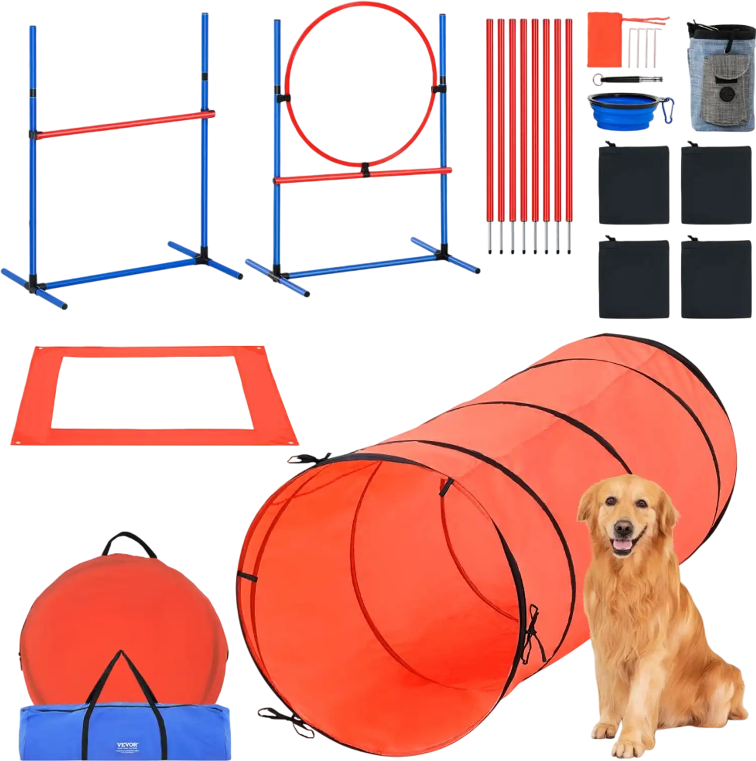 Vevor Dog Agility Training Equipment 5-Piece Obstacle Course Kit New