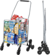 VEVOR Grocery Shopping Cart, 45L Stair Climbing Shopping Cart with 360° Rolling Swivel Wheels, Stair Climber Utility Cart with Tri-Wheels, Foldable Collapsible & Lightweight for Laundry Travel, Silver