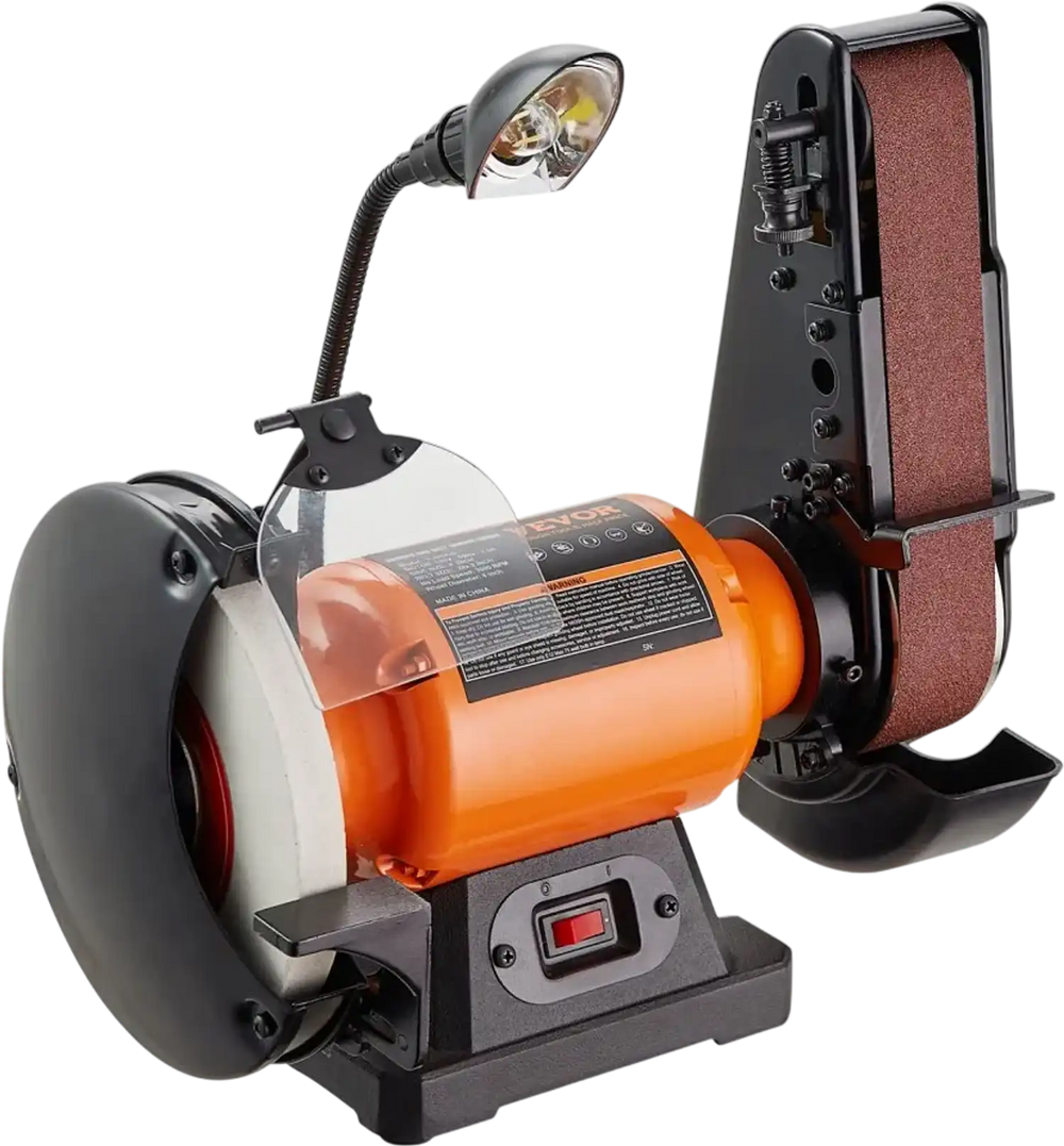 VEVOR 8 Inch Bench Grinder with 2 x28 Inch Belt Sander Combo, Bench Grinder Sander with 2.5A Induction Motor for Metalworking Sharpening Grinding