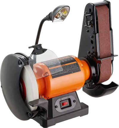 VEVOR 8 Inch Bench Grinder with 2 x28 Inch Belt Sander Combo, Bench Grinder Sander with 2.5A Induction Motor for Metalworking Sharpening Grinding