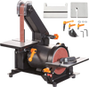 VEVOR 5" Disc Sander and 1" x 30" Belt Sander Combo with 2.5A Induction Motor, Powerful Woodworking Bench Sander with 0-45° Adjustable Cast Aluminum Work Table