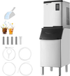 VEVOR Commercial Ice Maker Machine, 800LBS/24H Ice-Making Machine with 300LBS Stainless Steel Storage Bin, Auto Self-Cleaning Ice Maker with Touchscreen for Bar Cafe Restaurant Business Commercial