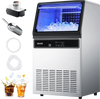 VEVOR Commercial Ice Maker Machine with Pump, 130Lbs/24H with 33Lbs Storage, 45 Cubes per Cycle, Freestanding & Under Counter Ice Maker with LED Display & Self-Cleaning, for Home Bar Restaurant