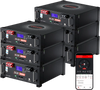 VEVOR 48V 600Ah LiFePO4 Lithium Battery, 6 Pack 100Ah, 30.72kWh Capacity, 51.2V Server Rack LiFePO4 Battery with Bluetooth, Max 6000 Cycles, LCD Display, for Off-Grid, Solar System, Backup Power