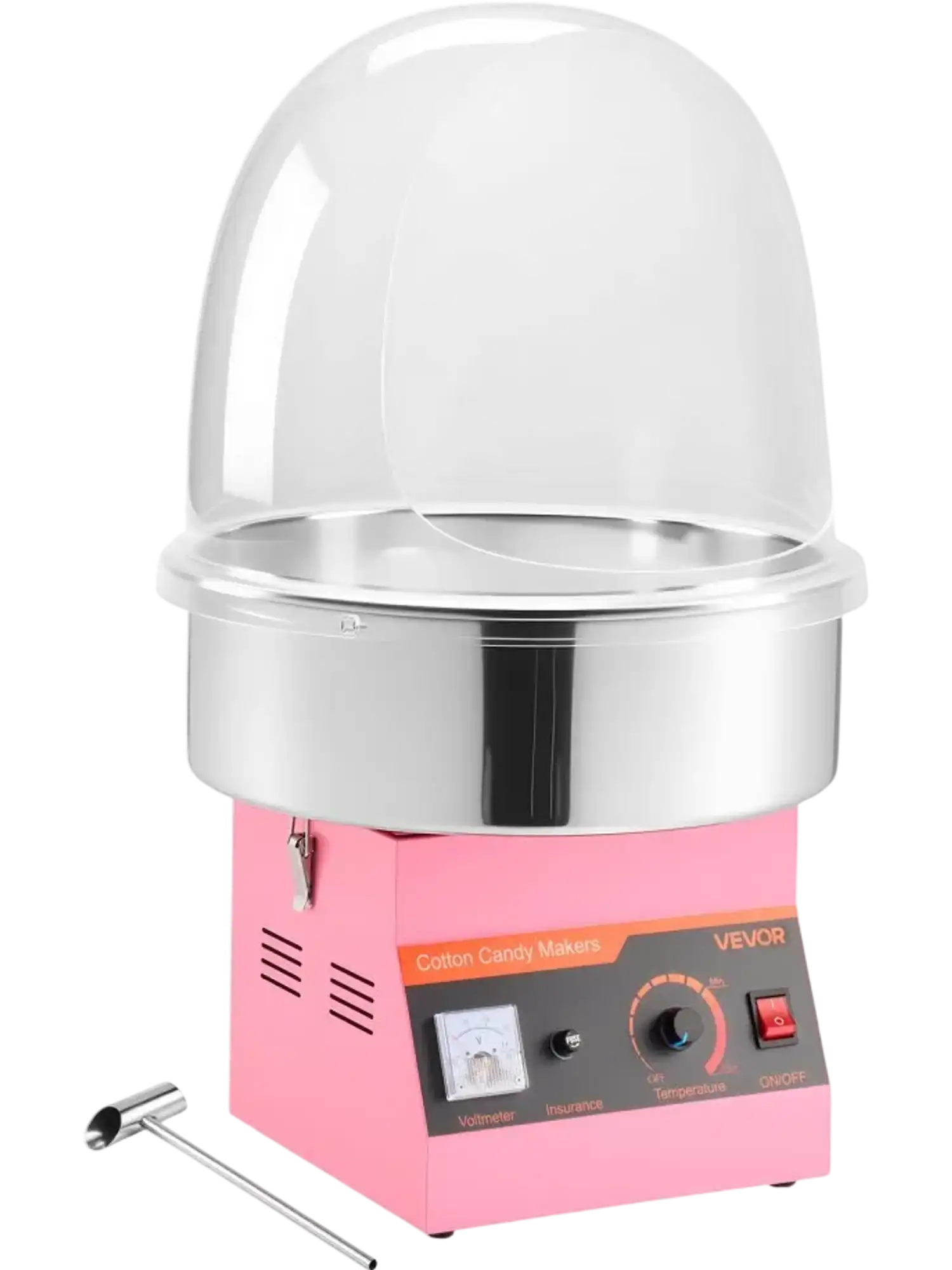 Vevor Cotton Candy Machine Electric 1000W Commercial Floss Maker with Cover Pink New