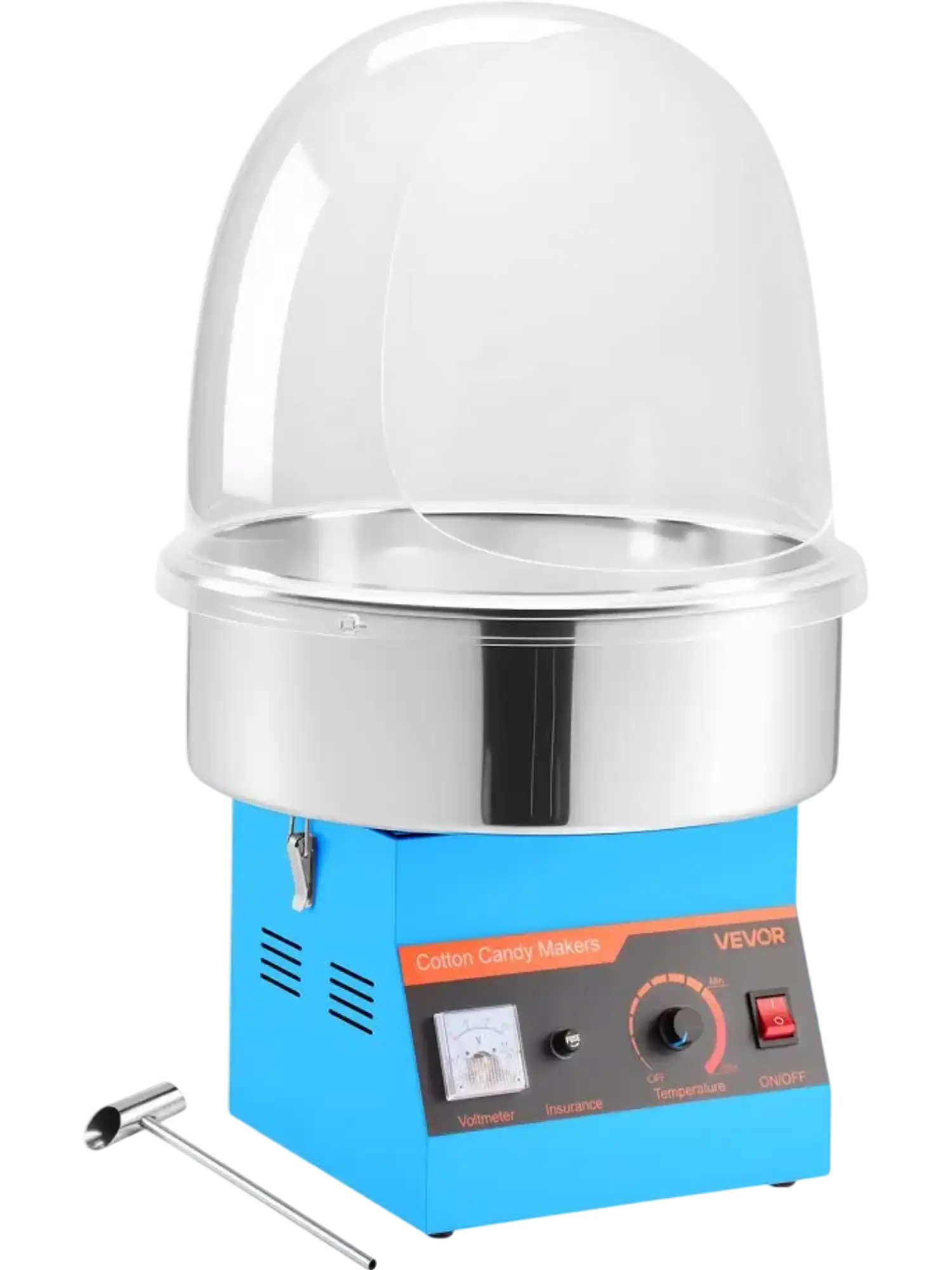 Vevor Cotton Candy Machine Electric Commercial Floss Maker with Cover 1000W Blue New