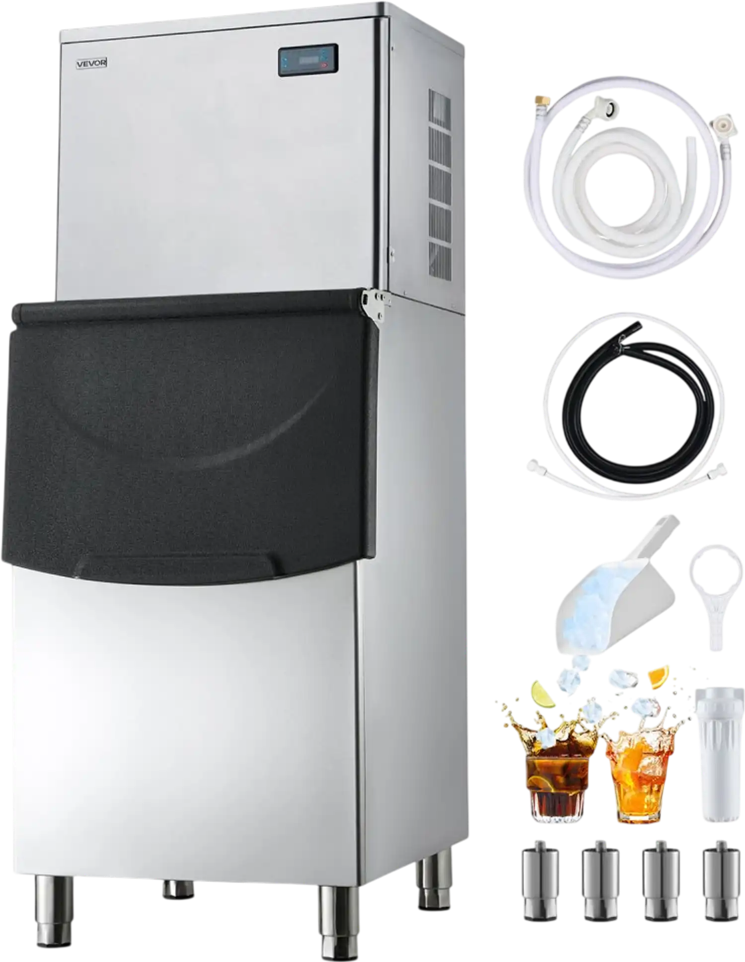 Vevor Commercial Ice Maker Split-Design 450 lbs/24H with 250 lbs Storage Bin New