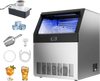 VEVOR Commercial Ice Maker Machine with Pump, 440 lbs/24h with 85 lbs Storage Capacity, Built-in/Freestanding/Under Counter, Stainless Steel Ice Maker with LED Display & Self-Cleaning, for Home Bar